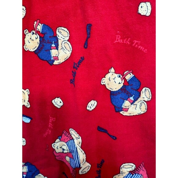 Simple Pleasures Womens Teddy Bear Flannel Pajama Set Size 2X Red Cozy - Picture 5 of 16